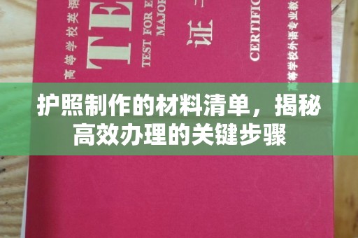 固镇护照制作的材料清单，揭秘高效办理的关键步骤